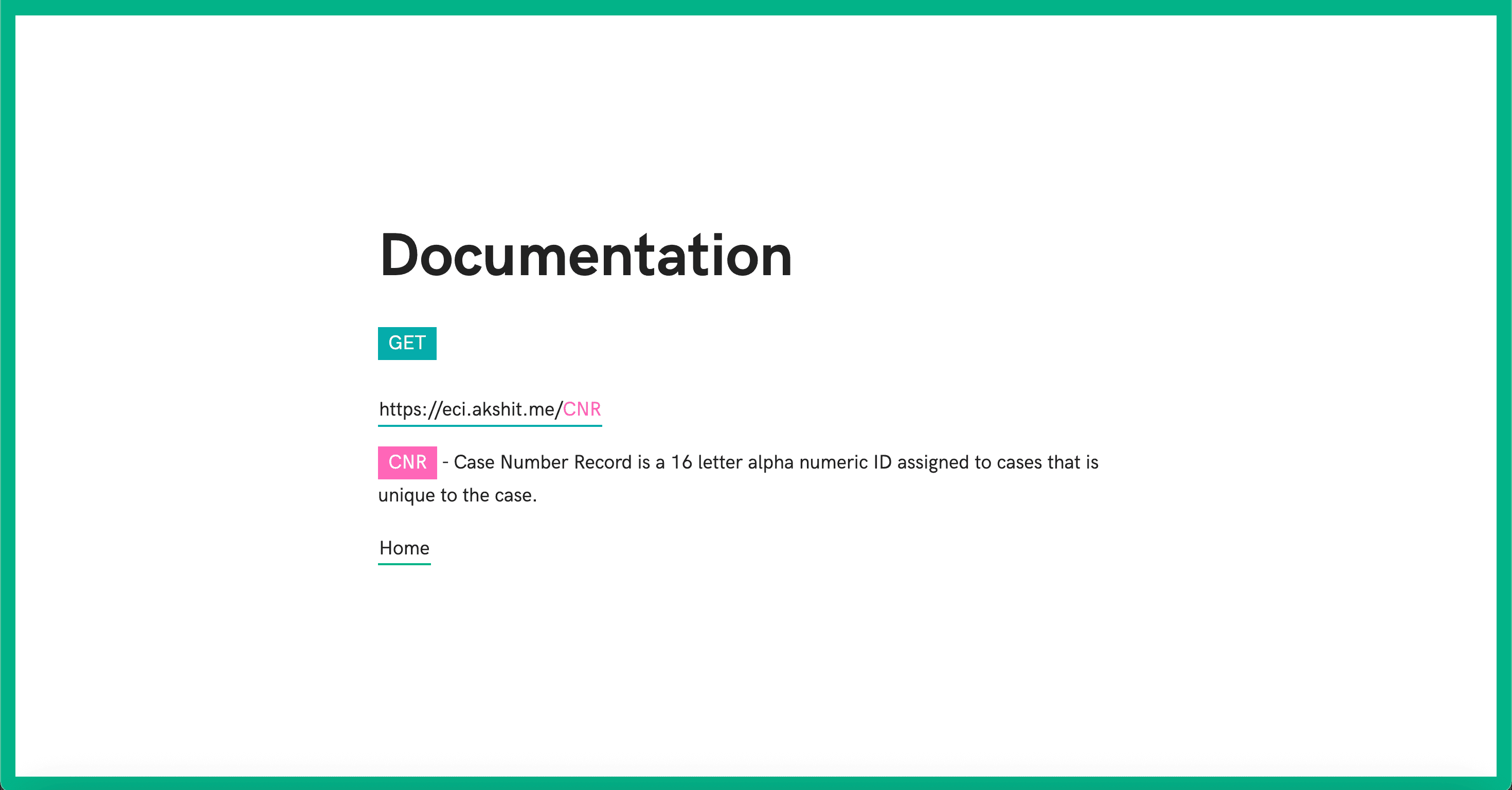 API documentation