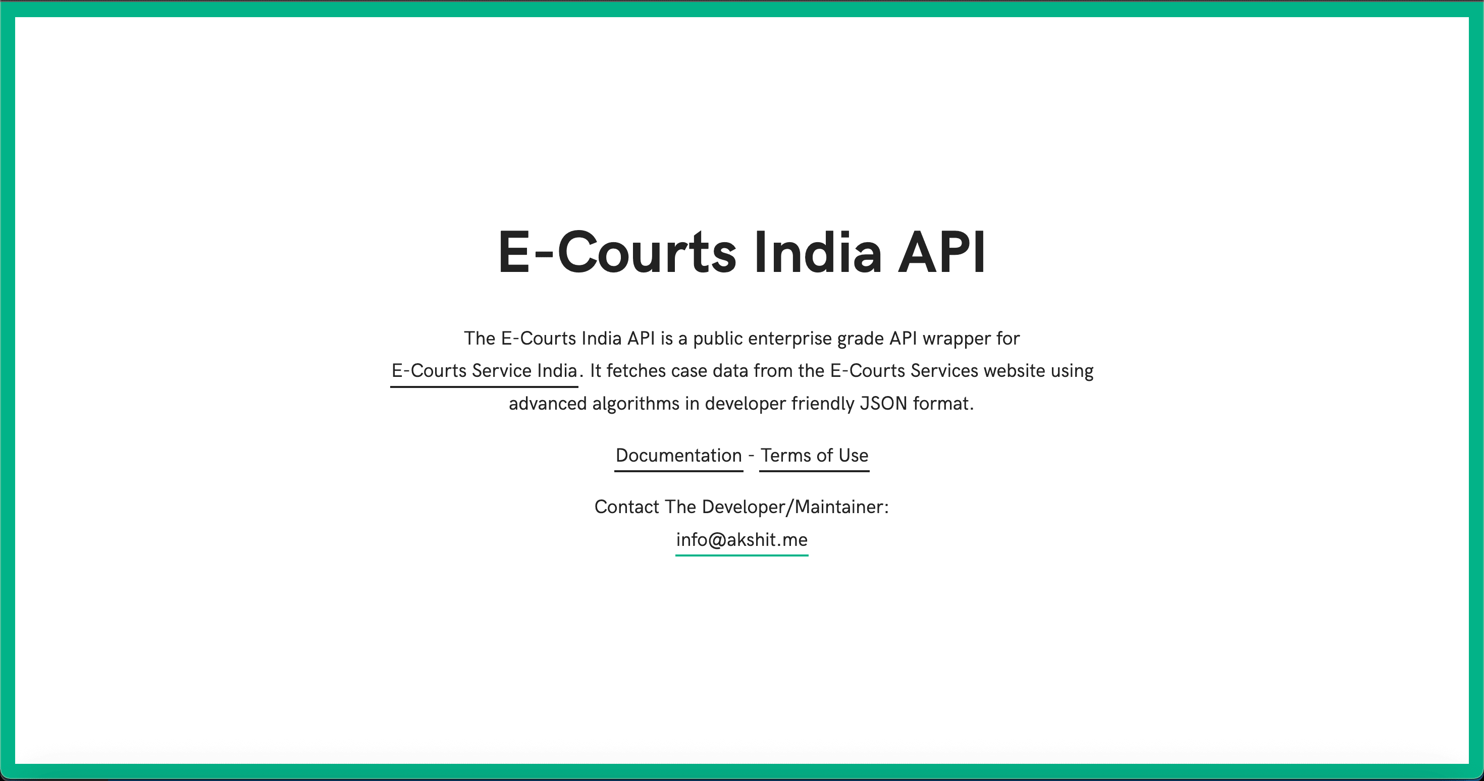 Early API website